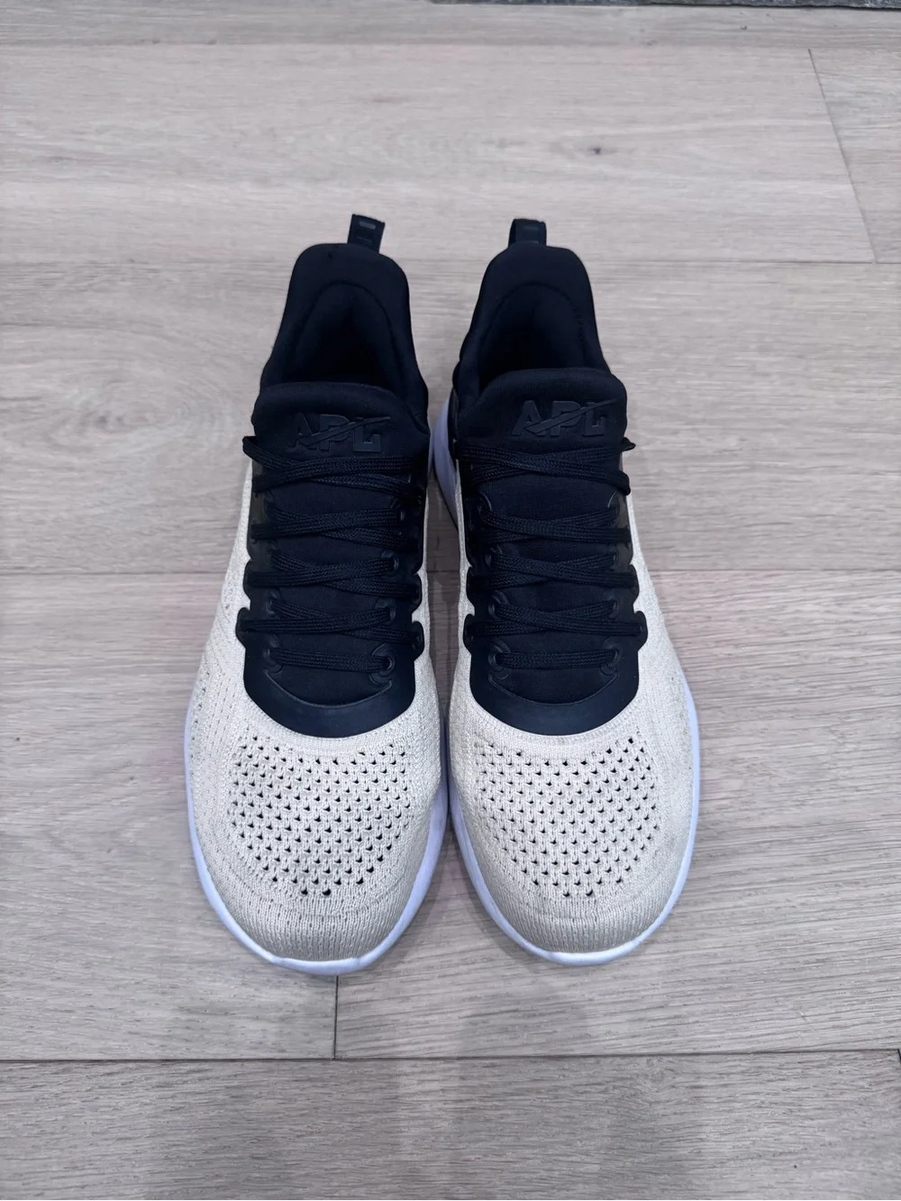 APL Two-Tone Knit Sneakers in Black and Cream